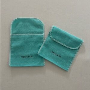 Tiffany & Co. Serged Flap Pouch 4x4 Inch Blue Flannel (Qty 2)